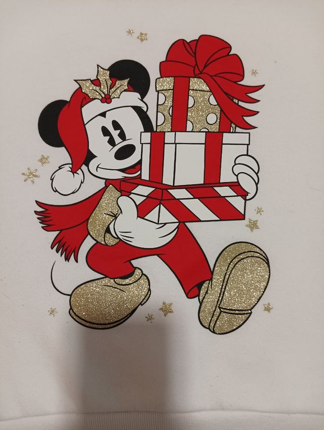 Sudadera Mickey navideña t.9.10 años