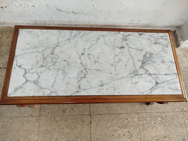 Mesa entrada cristal y metacrilato