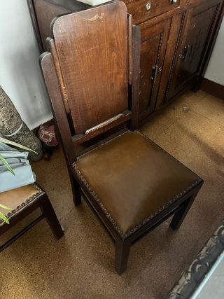 Mesa antigua de castaño. Años 50