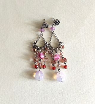 Pendientes plata piedritas colgantes