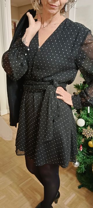Vestido brillos Zara