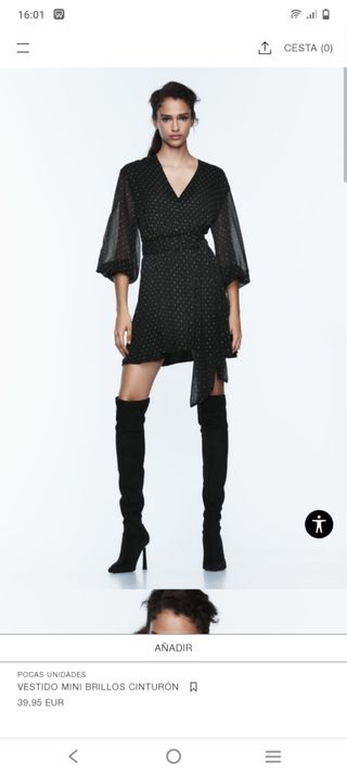 Vestido brillos Zara