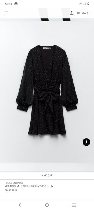 Vestido brillos Zara