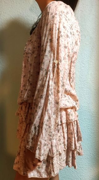 VESTIDO ROSA PALO MANGA LARGA