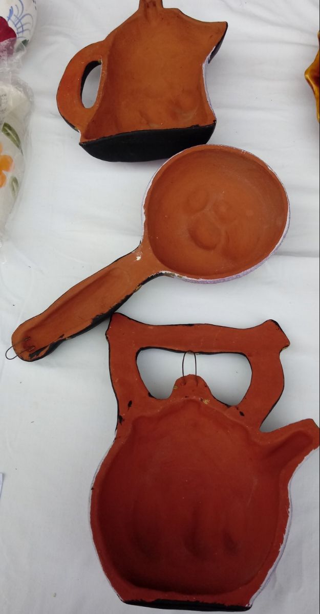 Ser 3 Piezas Ceramica Portuguesa / Decoración