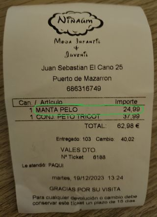 Mantita para bebé