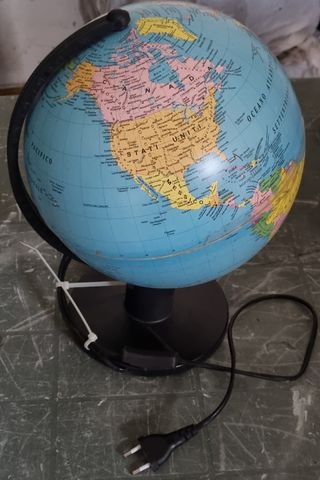 Lampada LED con mappamondo terrestre, mappa geogra
