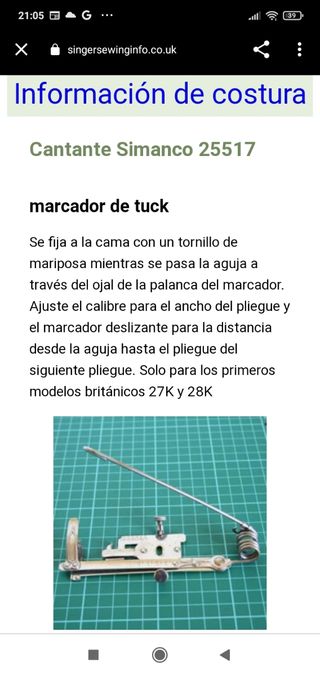 SINGER ACCESORIO MÁQUINA COSER