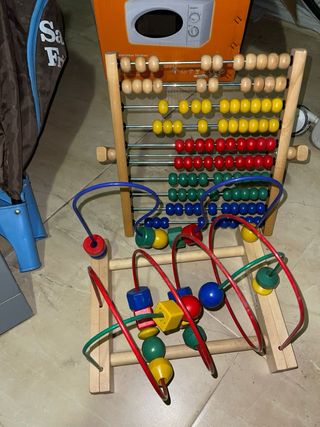 Ábaco y juego de estimulación sensorial de madera