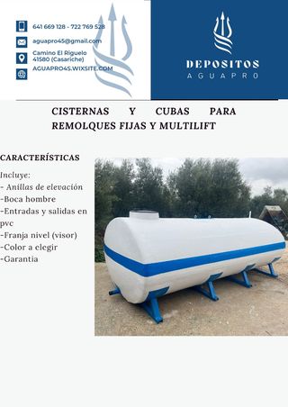 tanques aljibes depósitos agua fibra