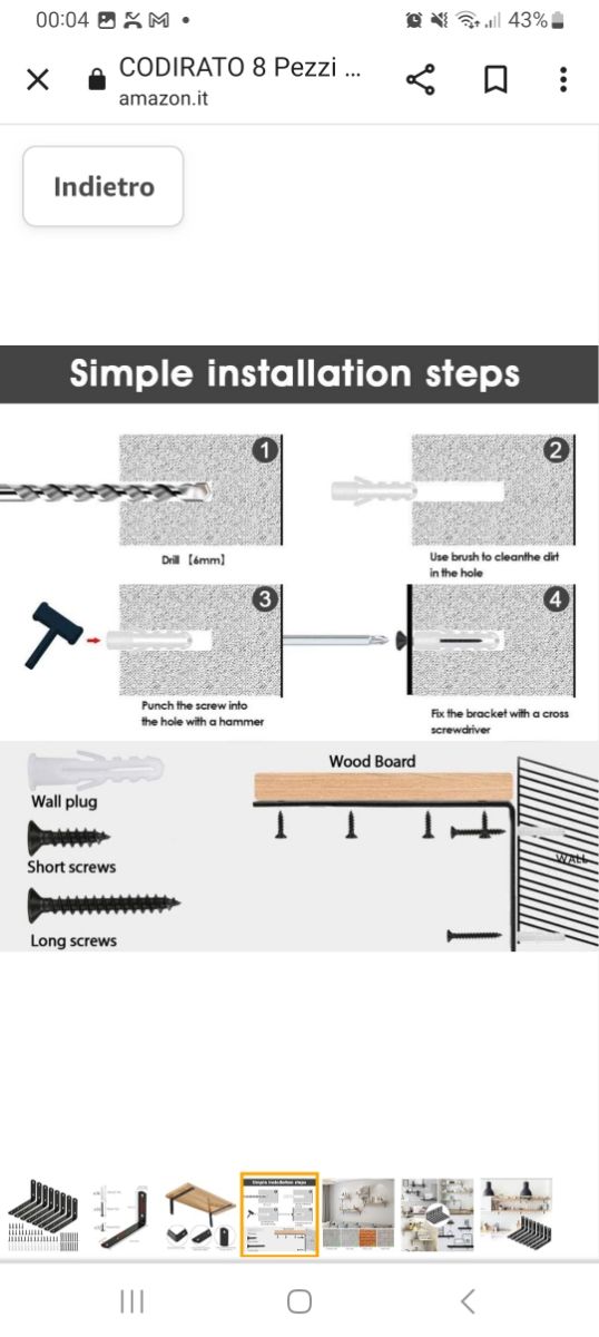 Confezione da 8 staffe angolari