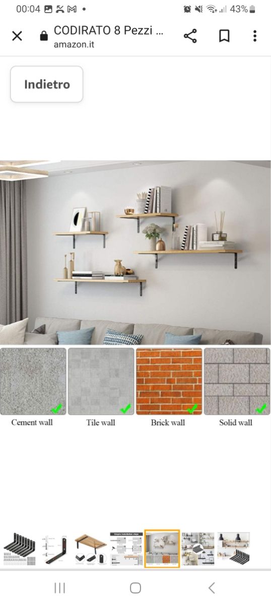 Confezione da 8 staffe angolari