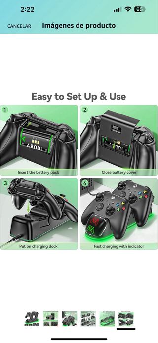OIVO Cargador para Xbox con 2x4800mWh 