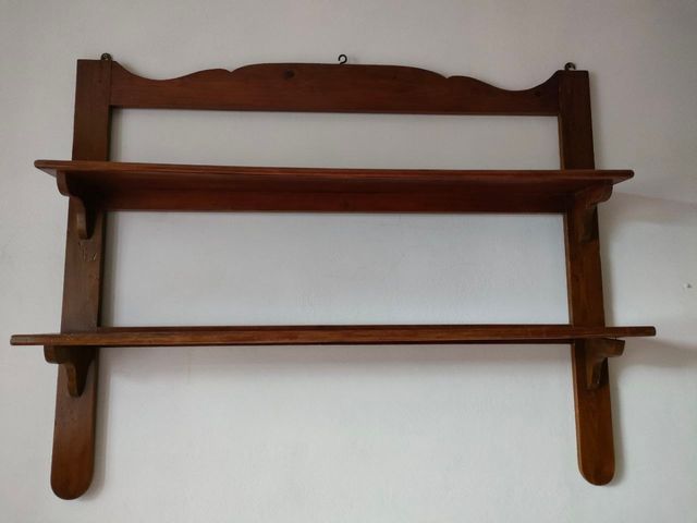 Grande mensola doppia in legno per parete