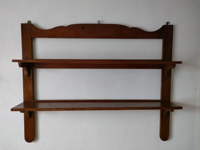 Grande mensola doppia in legno per parete