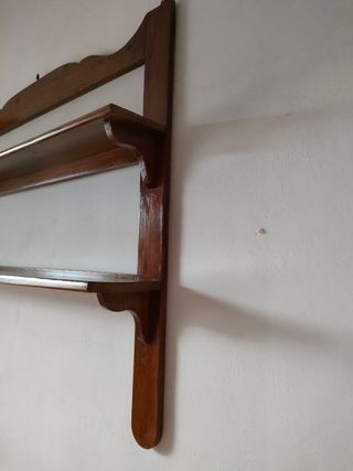 Grande mensola doppia in legno per parete