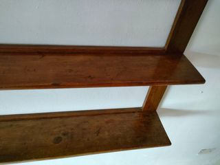 Grande mensola doppia in legno per parete