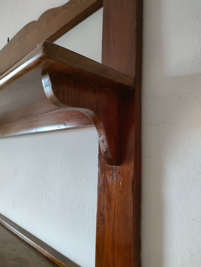 Grande mensola doppia in legno per parete