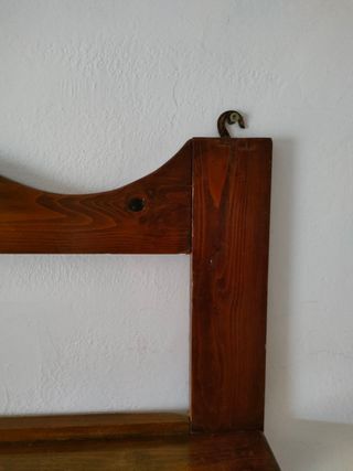 Grande mensola doppia in legno per parete