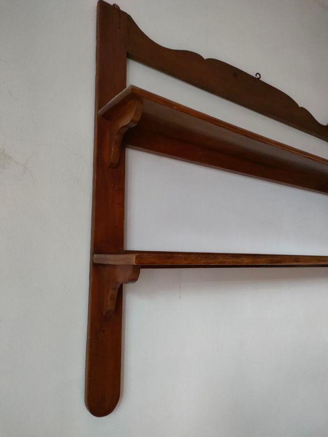 Grande mensola doppia in legno per parete