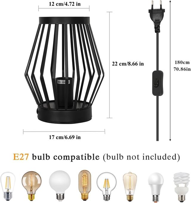 NEW - Lampada da tavolo vintage E27