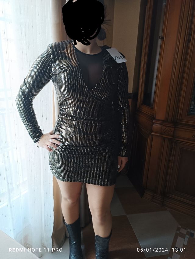 Vestido de fiesta lentejuelas.