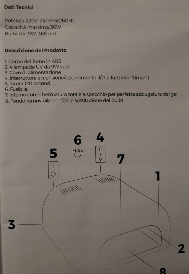 Lampada UV  per manicure 