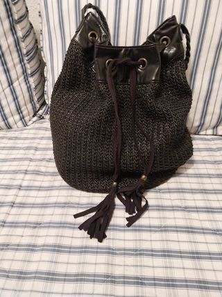 Bolso rafia negro