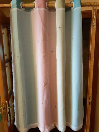 cortina de colores con visillo