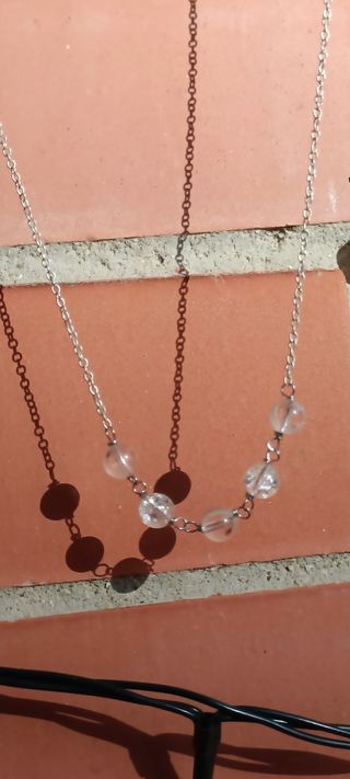 ✨Collana/girocollo quarzo ialino effetto craquelé✨