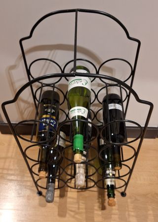 Botellero hierro de forja negro.