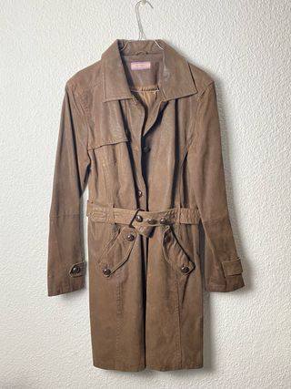 Abrigo Vintage marron piel