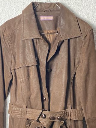 Abrigo Vintage marron piel