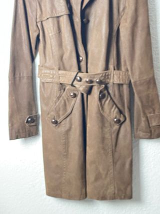 Abrigo Vintage marron piel