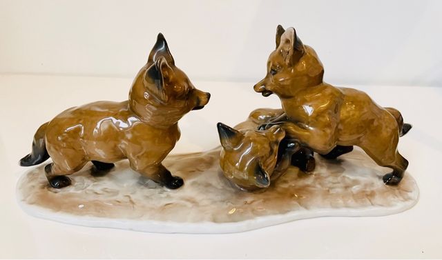 ROSENTHAL Grupo figuras zorros cerámica 