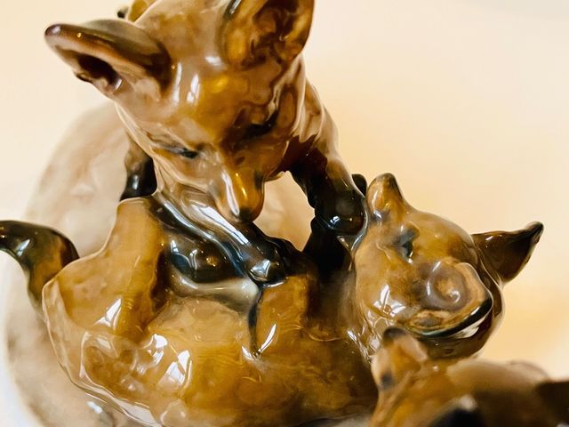 ROSENTHAL Grupo figuras zorros cerámica 