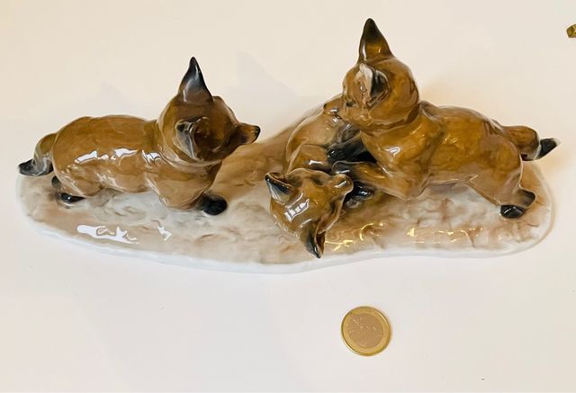 ROSENTHAL Grupo figuras zorros cerámica 