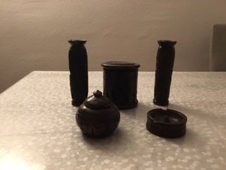 Porta velas,cenicero,posavasos,joyero madera