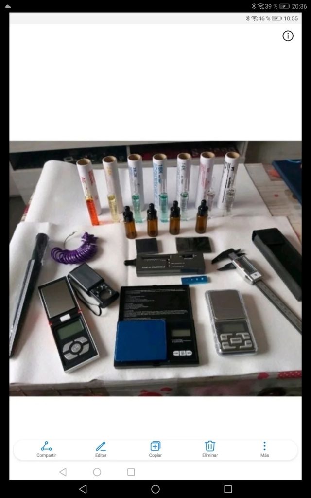 aguas de toque ácidos oro plata duama