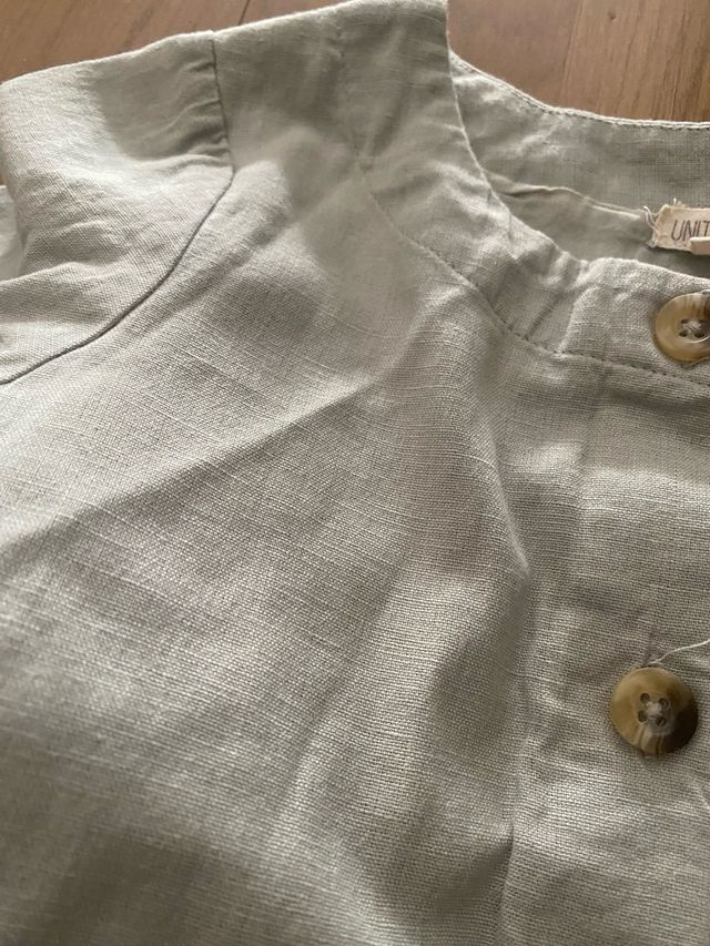 vestido niña verde empolvado de lino tall 5