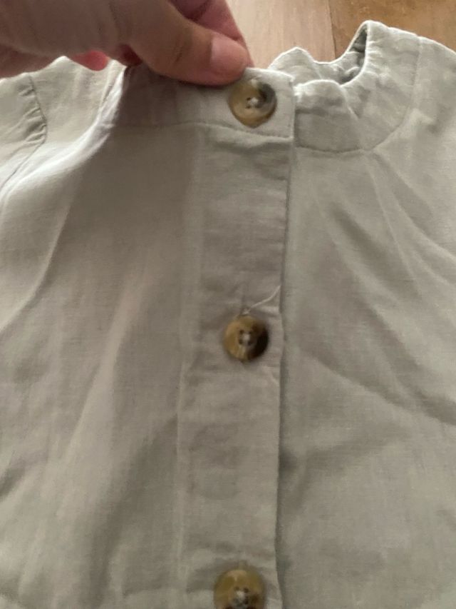 vestido niña verde empolvado de lino tall 5