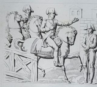 1810 Antiguo grabado Napoleón y la Grand Armee