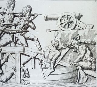 1810 Antiguo grabado Napoleón y la Grand Armee