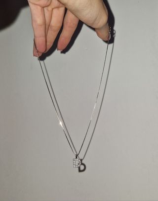 Collana in argento con lettera D