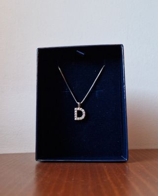 Collana in argento con lettera D