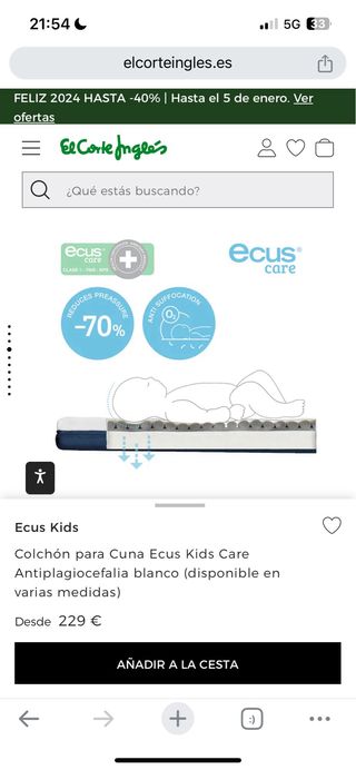 Colchón cuna Ecus Care