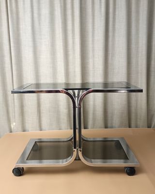 MESA AUXILIAR CROMADA. Diseño DICO España. Años 60