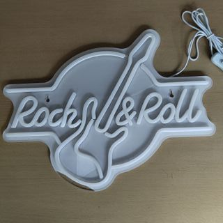 Sinal de Luz Néon Rock And Roll Guitarra