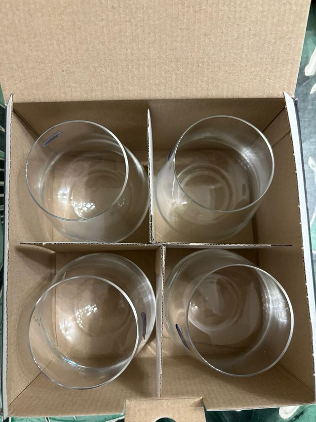 Set di 4 bicchieri nuovi cristallo Bohemia