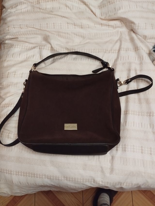 Bolso ante y piel Guy Laroche doble asa